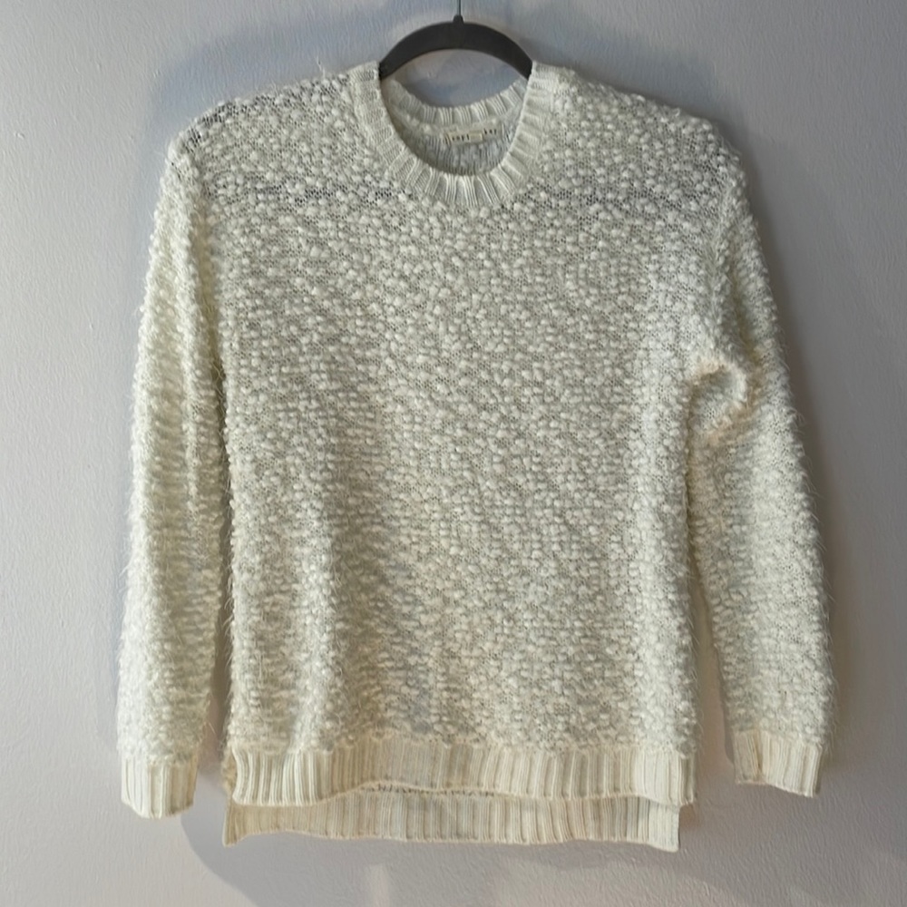 Copper Key Cream Boucle Popcorn Knit Crewneck Sweater